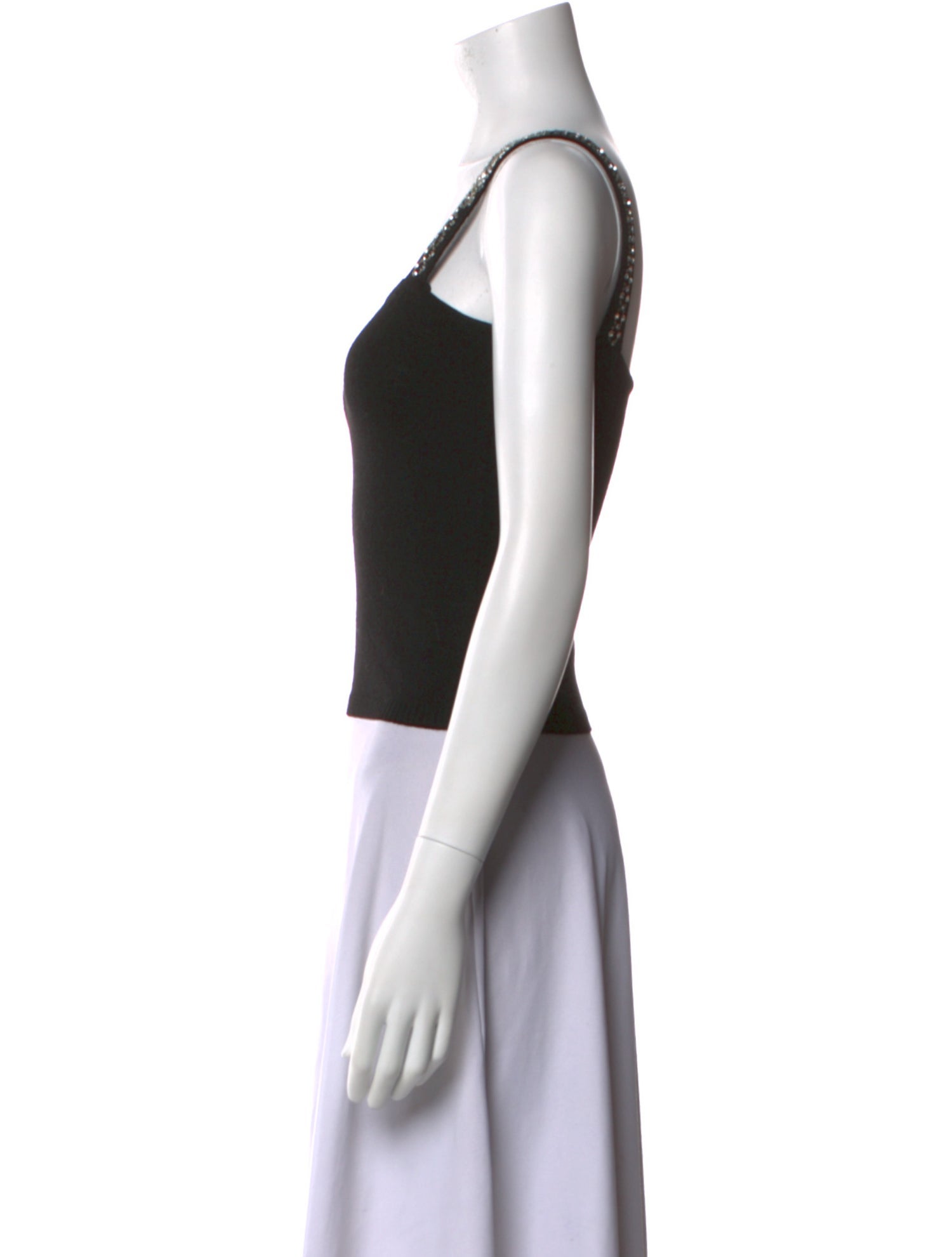 Blumarine Virgin Wool Square Neckline Crop Top