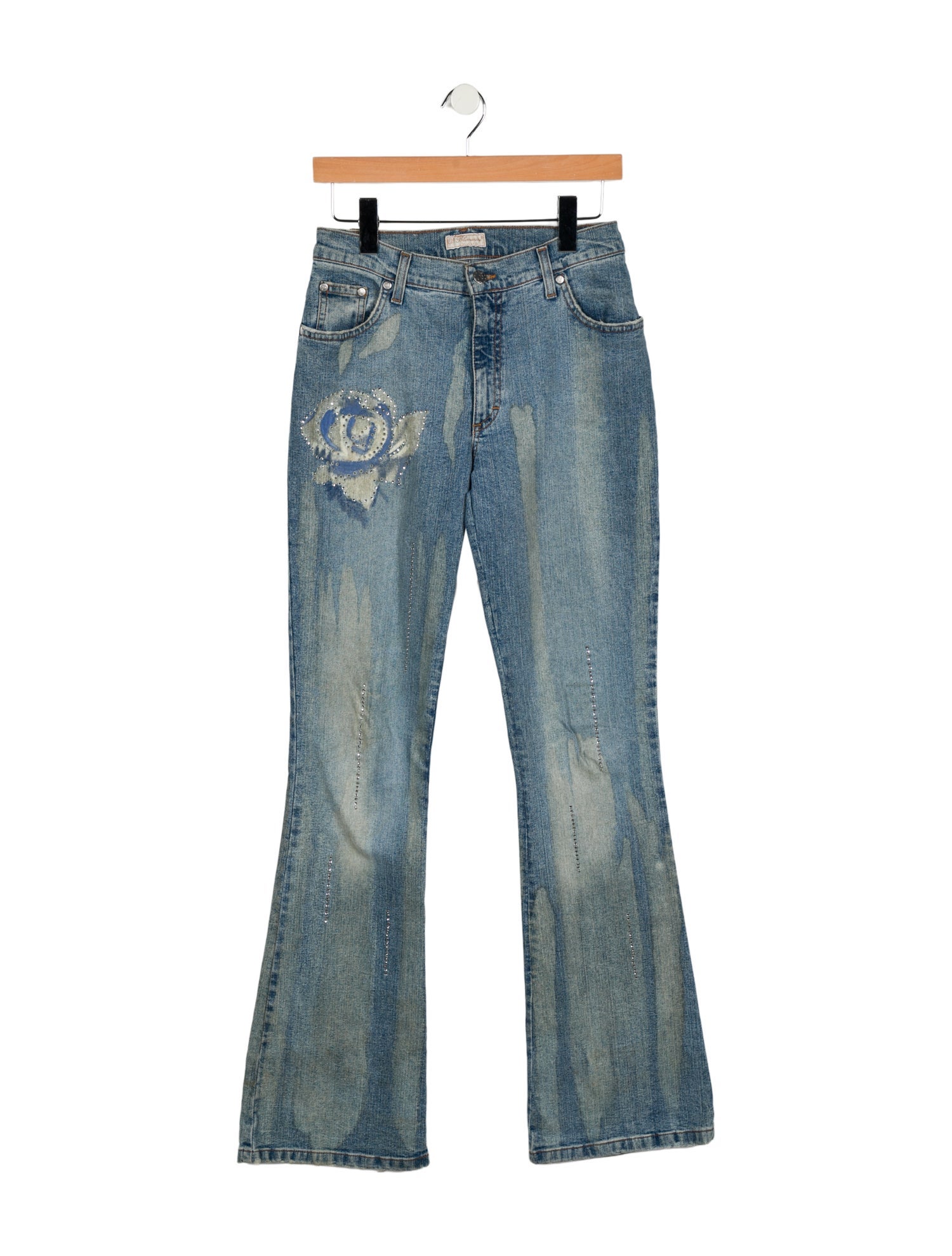 Blumarine Mid-Rise Wide Leg Jeans