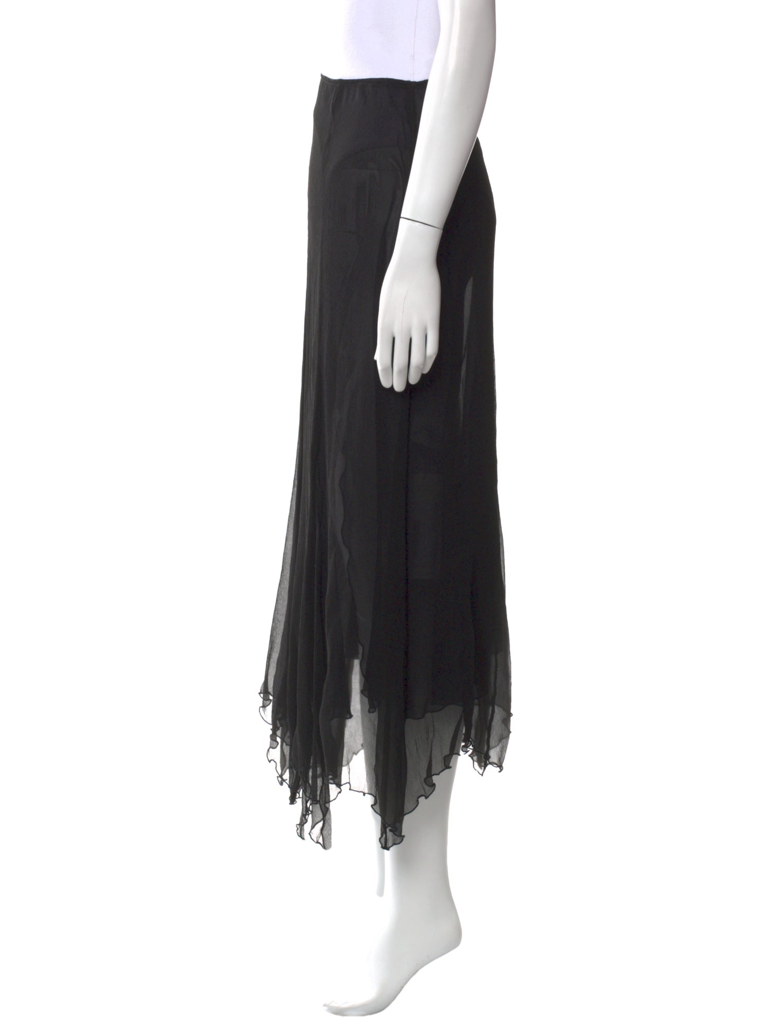 Blumarine Silk Midi Length Skirt