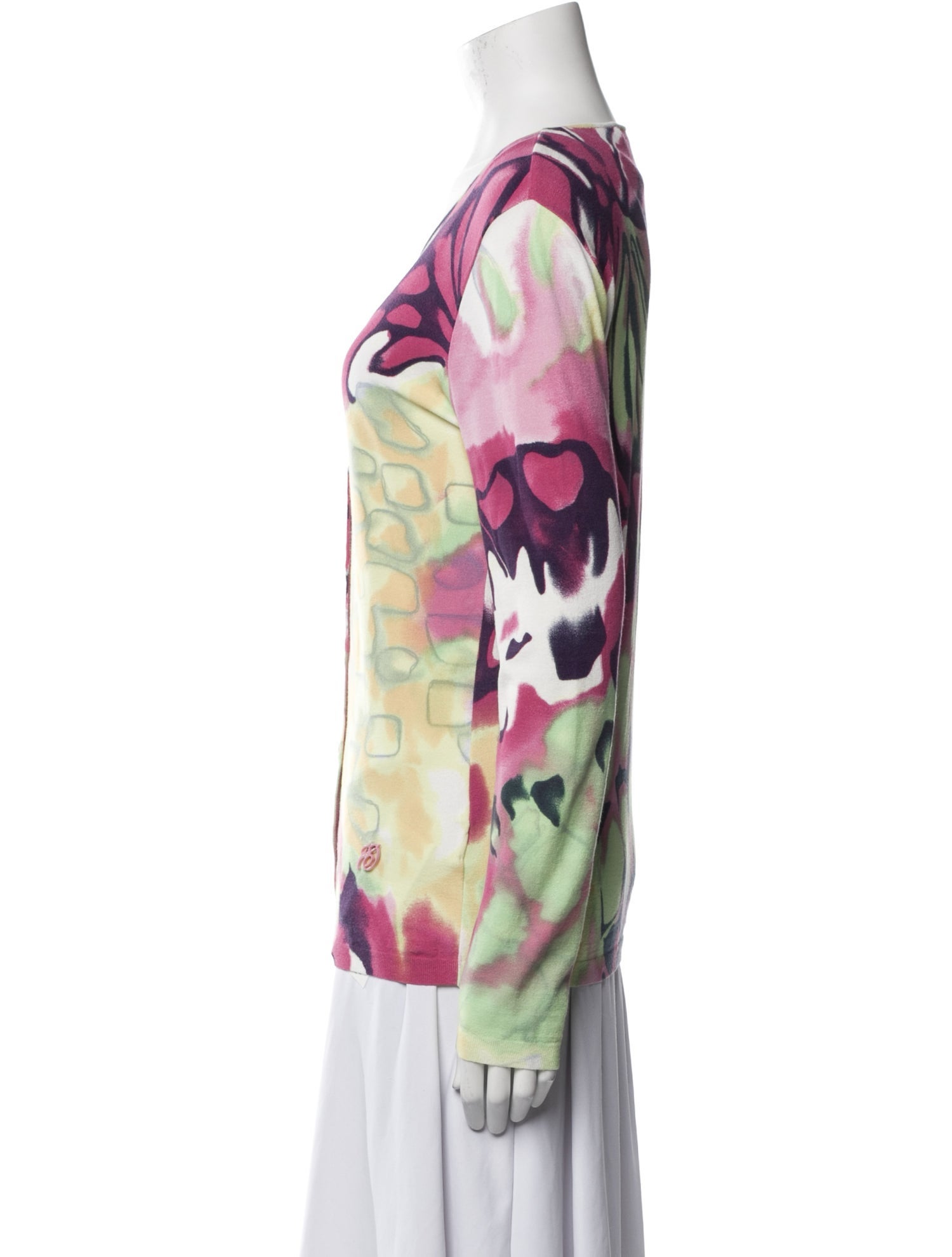 Blumarine Printed V-Neck Blouse