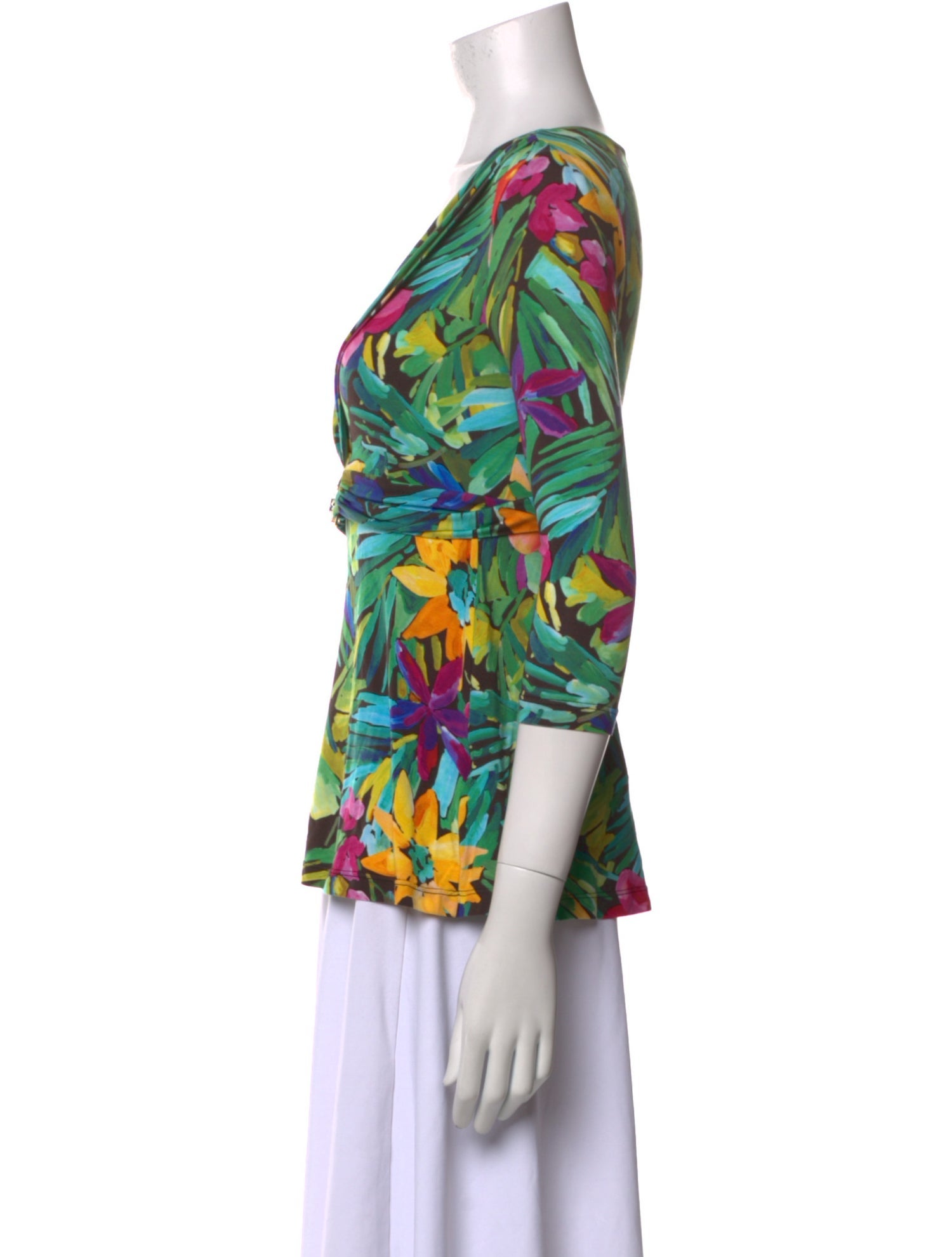 Blumarine Floral Print V-Neck Blouse