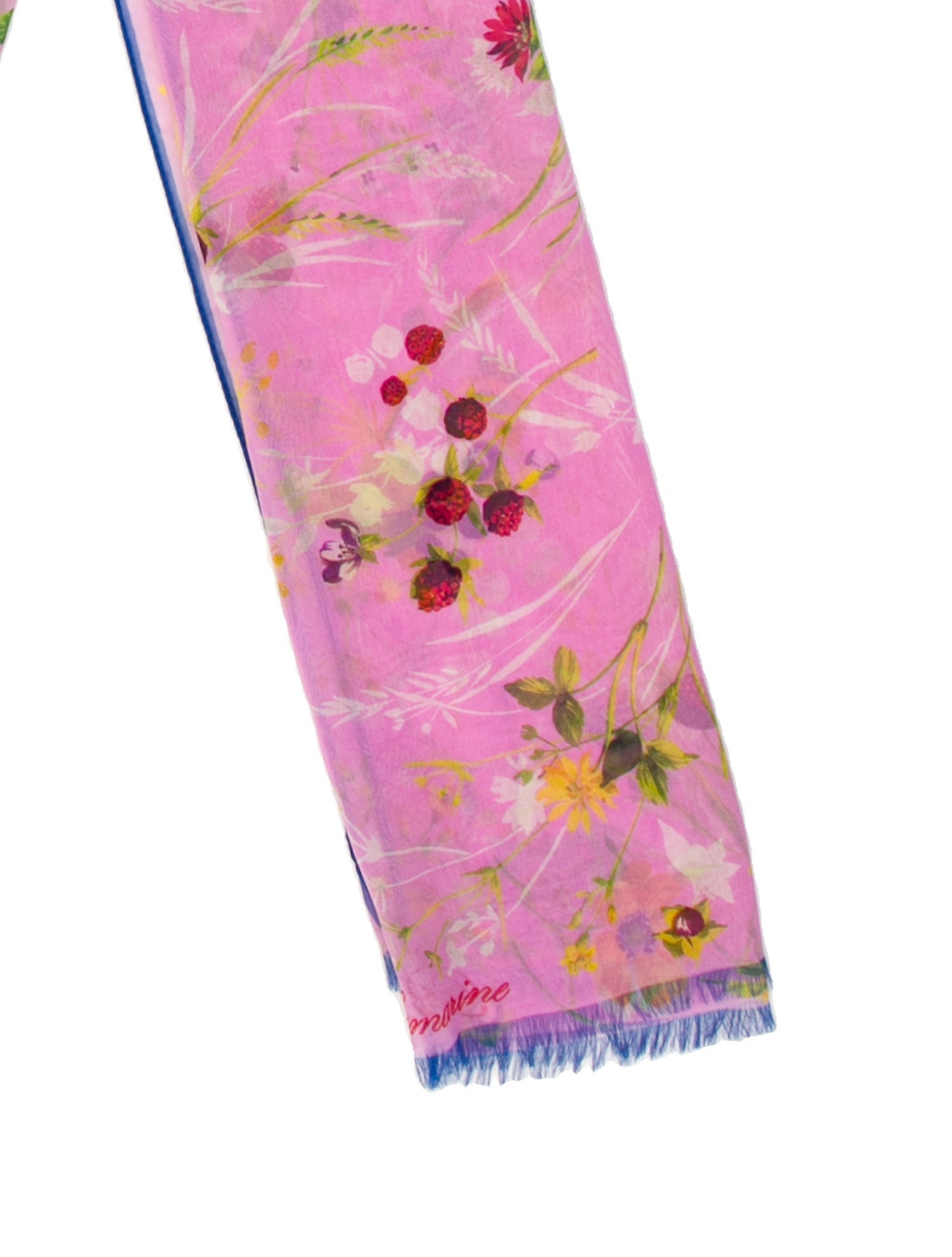 Blumarine Silk Floral Print Scarf