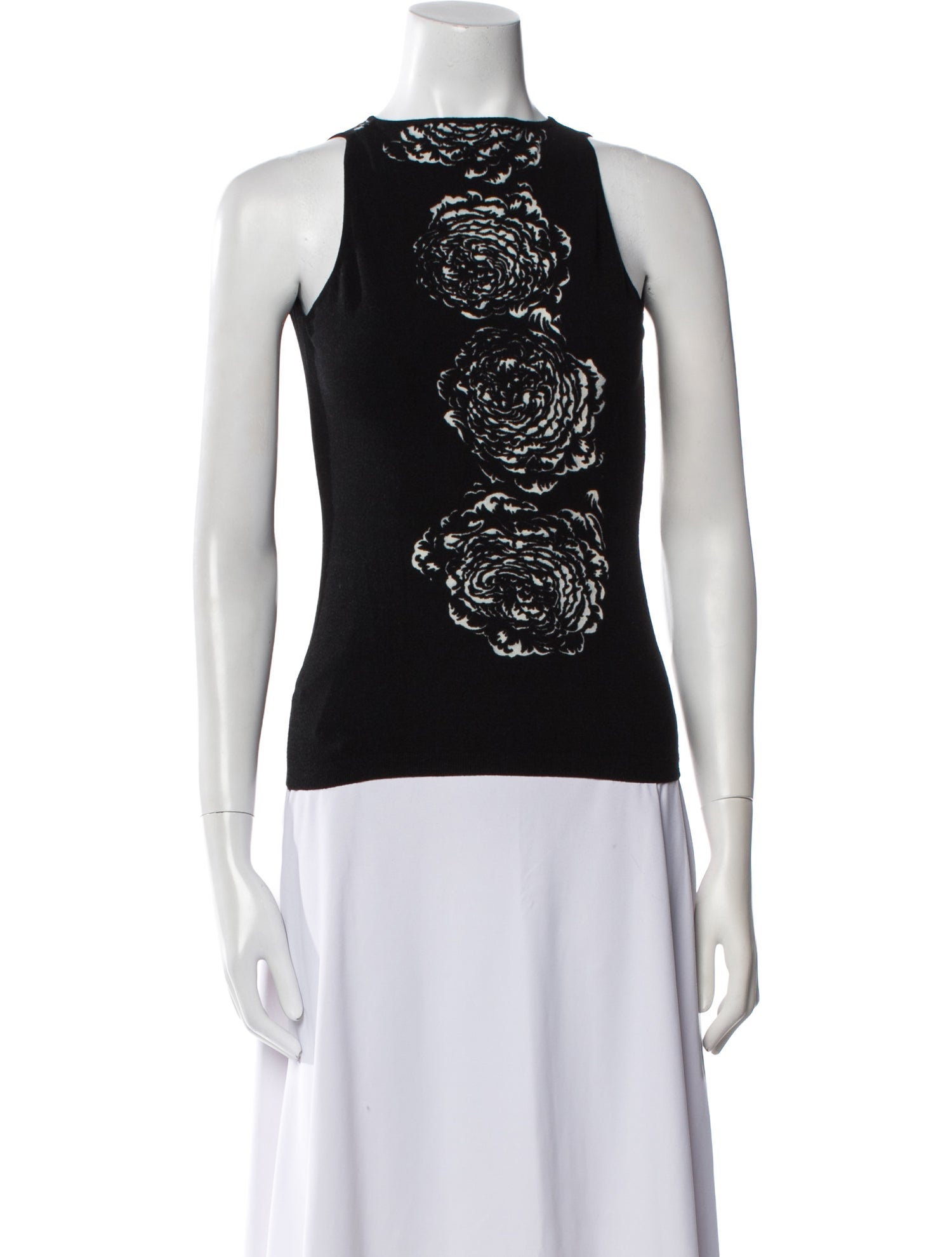 Blumarine Lace Pattern Crew Neck Top