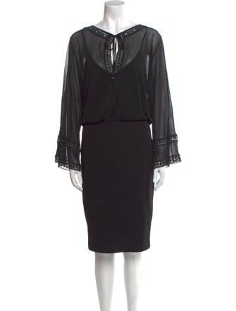 Blumarine Tie Neck Knee-Length Dress