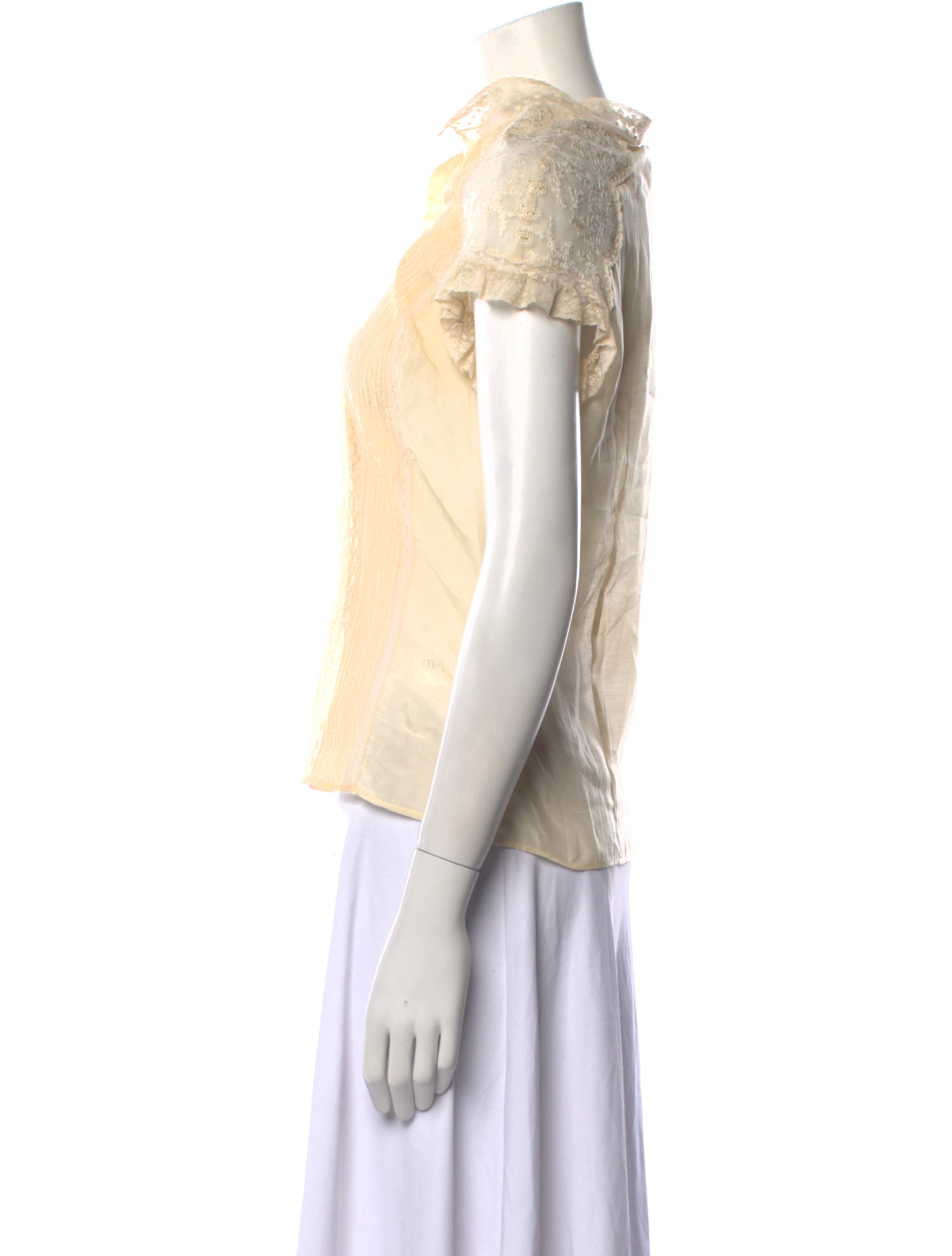 Blumarine Short Sleeve Button-Up Top