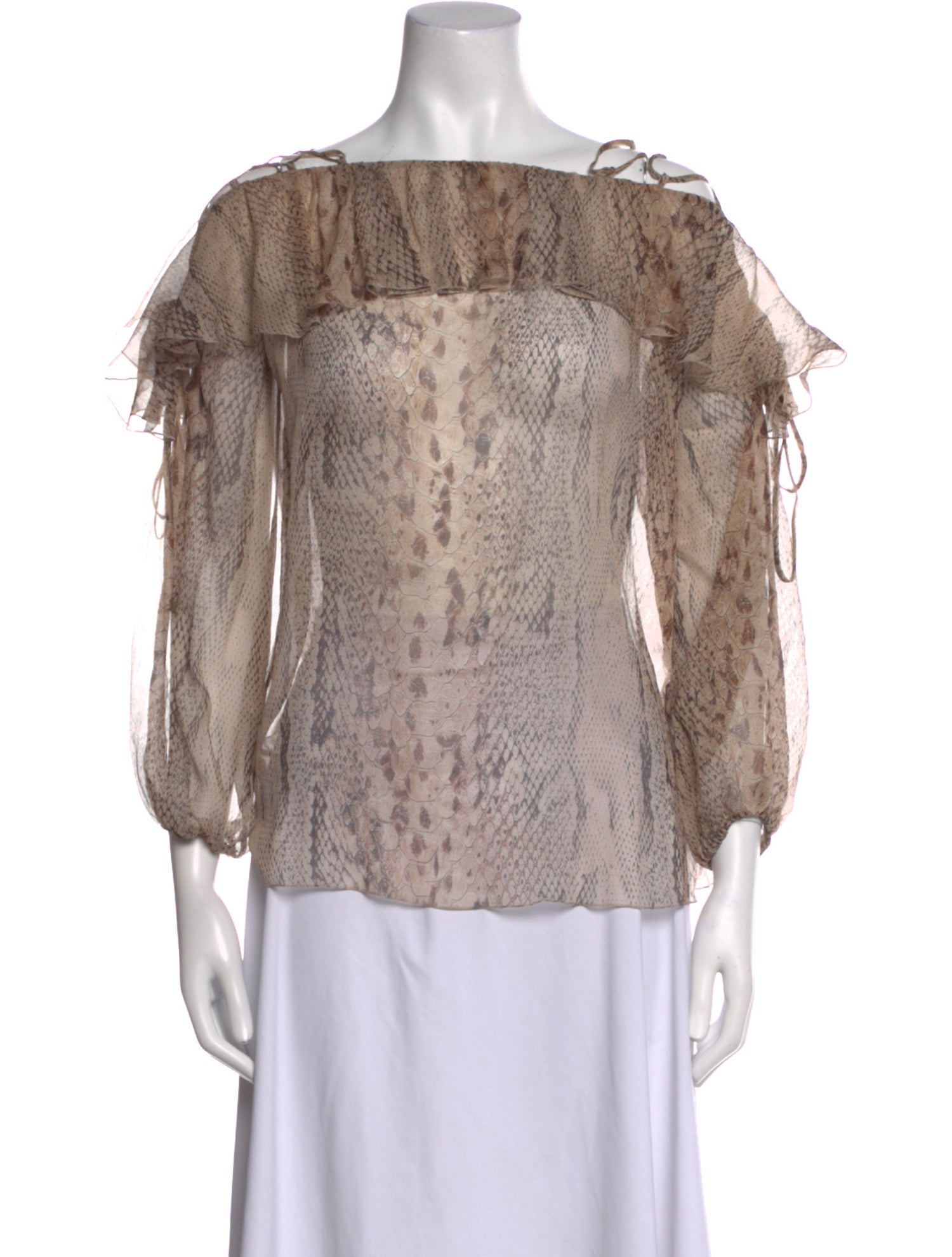 Blumarine Silk Animal Print Blouse