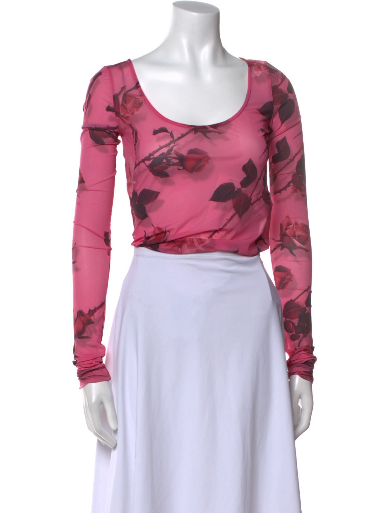 Blumarine Floral Print Scoop Neck Crop Top w/ Tags