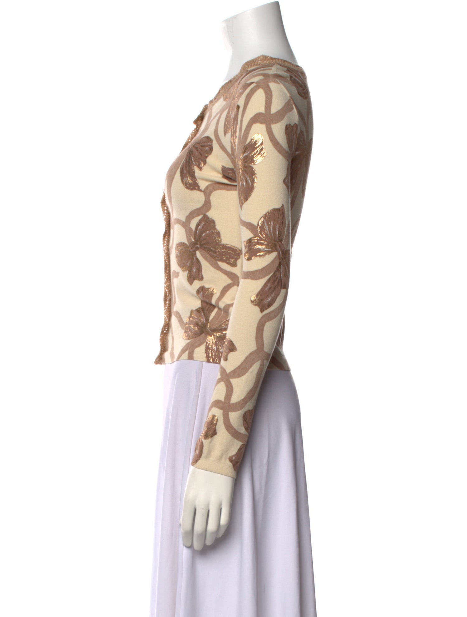 Blumarine Printed Scoop Neck Sweater