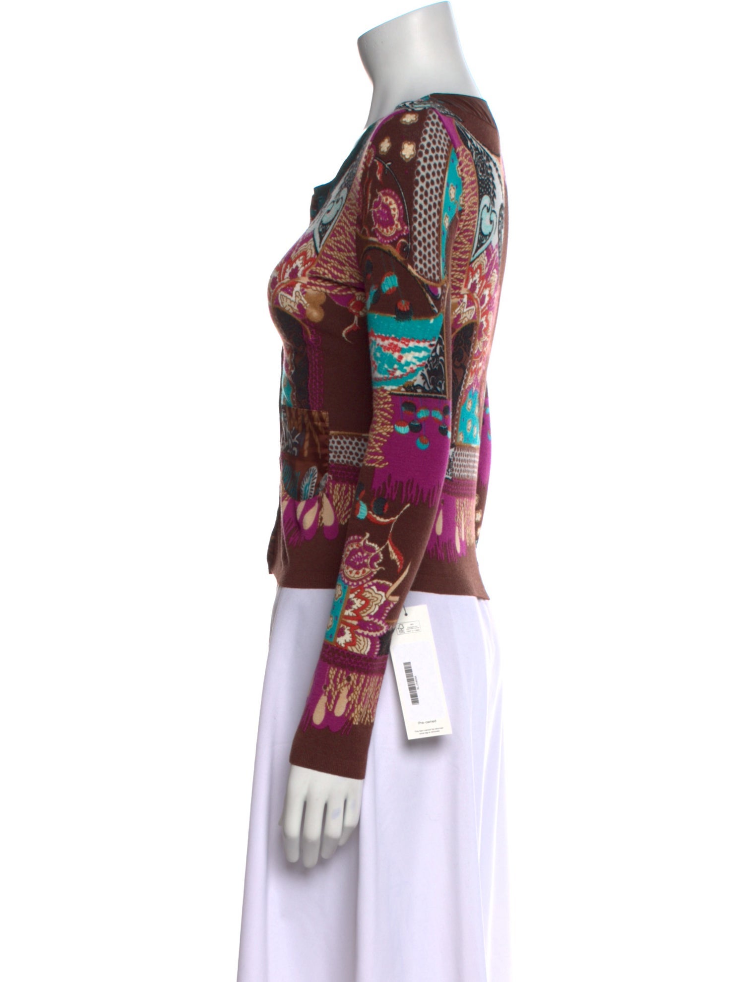 Blumarine Floral Print Scoop Neck Sweater