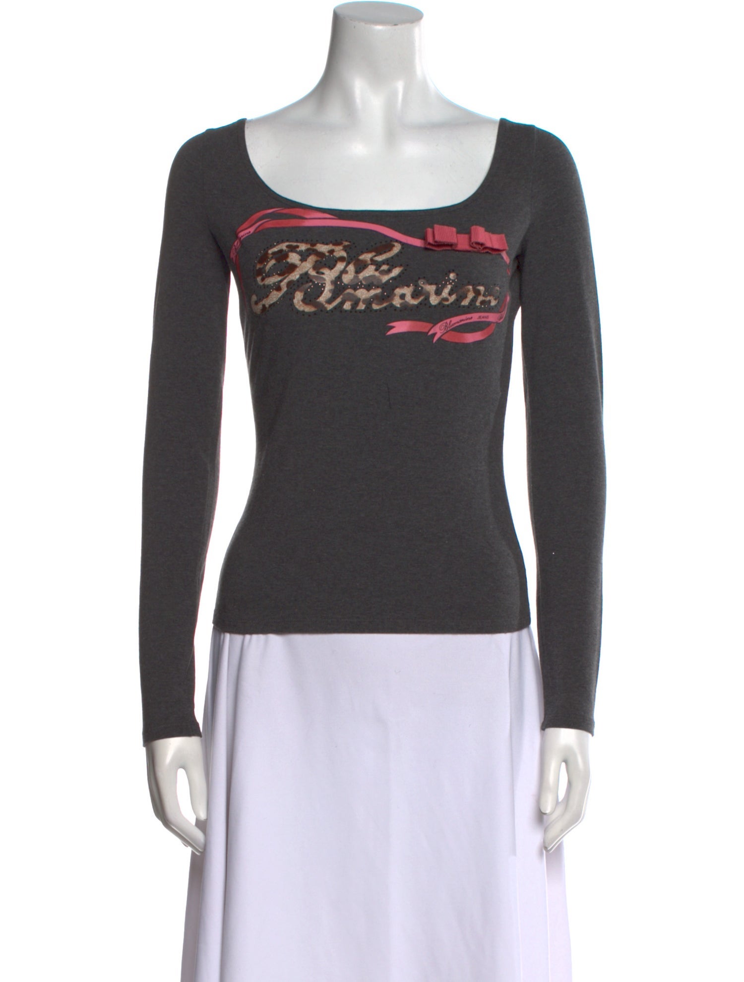 Blumarine Graphic Print Scoop Neck T-Shirt