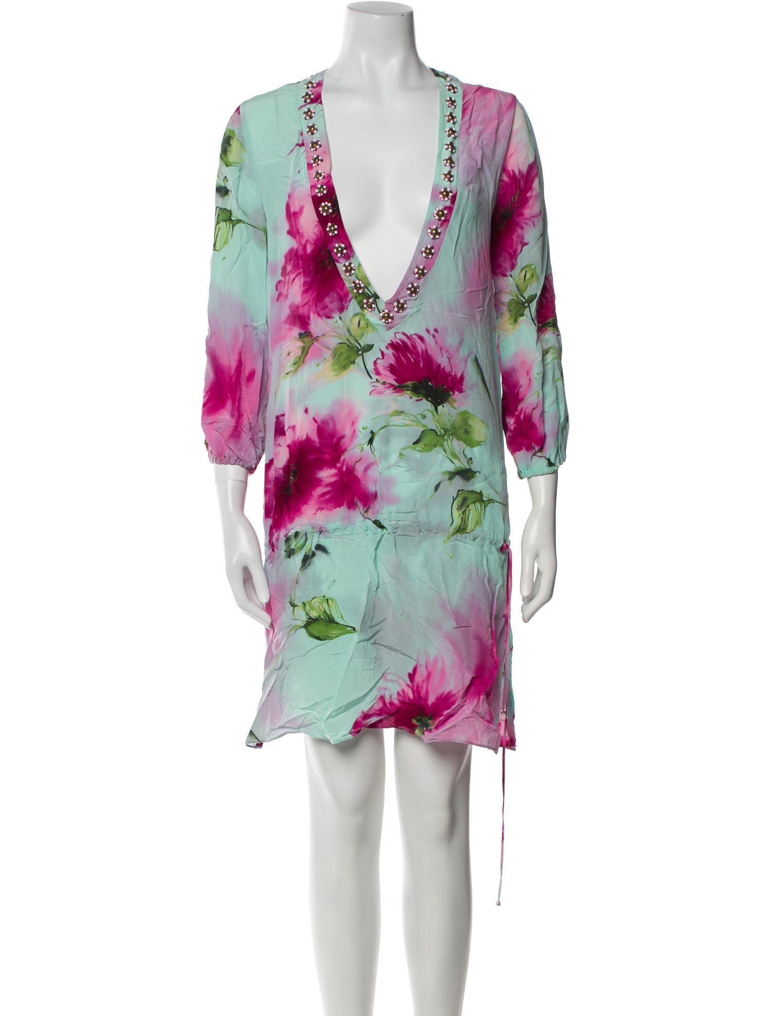 Blumarine Floral Print Mini Dress