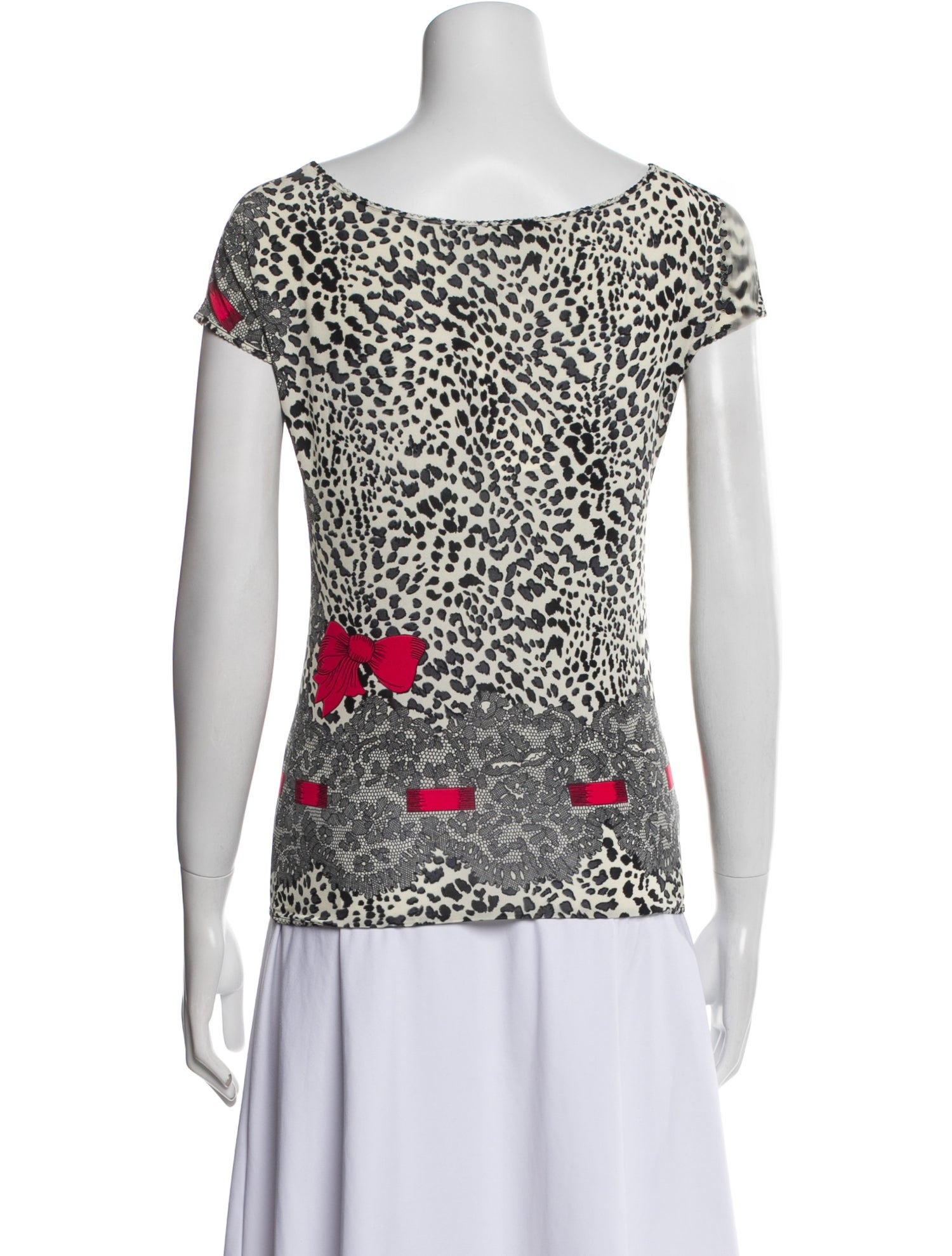 Blumarine Printed V-Neck Top