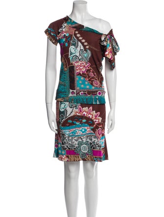 Blumarine Silk Printed Skirt Set