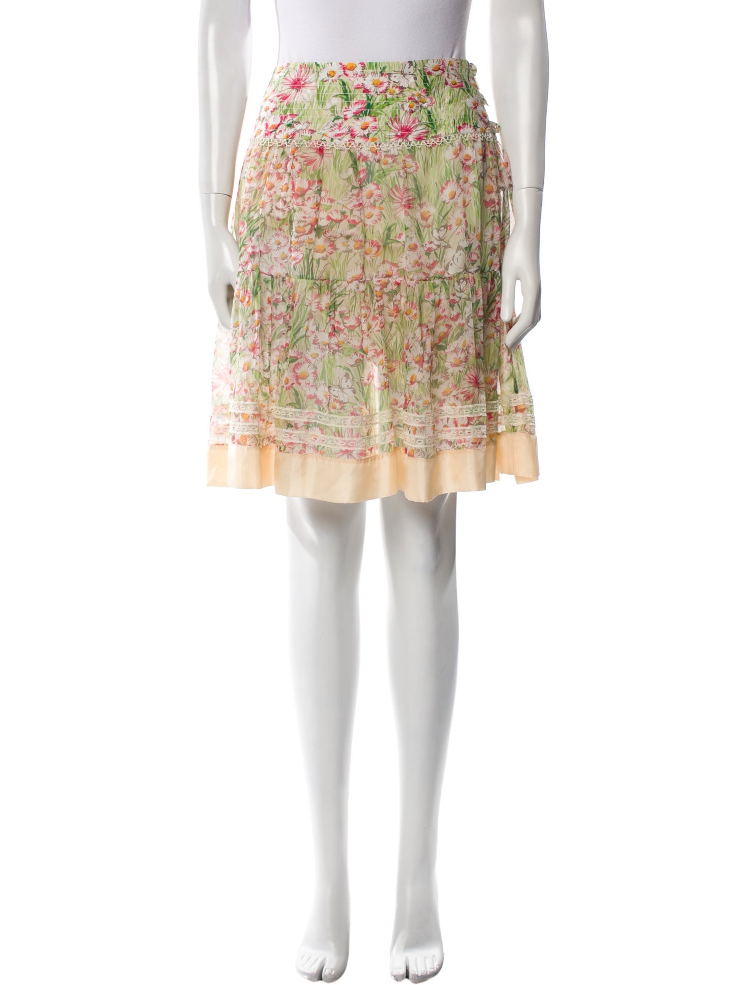 Blumarine Silk Knee-Length Skirt