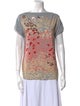 Blumarine Printed Bateau Neckline T-Shirt