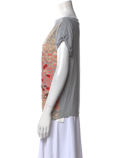 Blumarine Printed Bateau Neckline T-Shirt