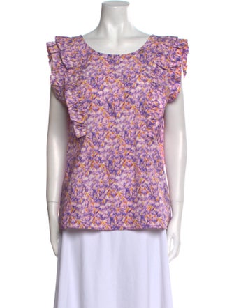 Blumarine Floral Print Scoop Neck Blouse