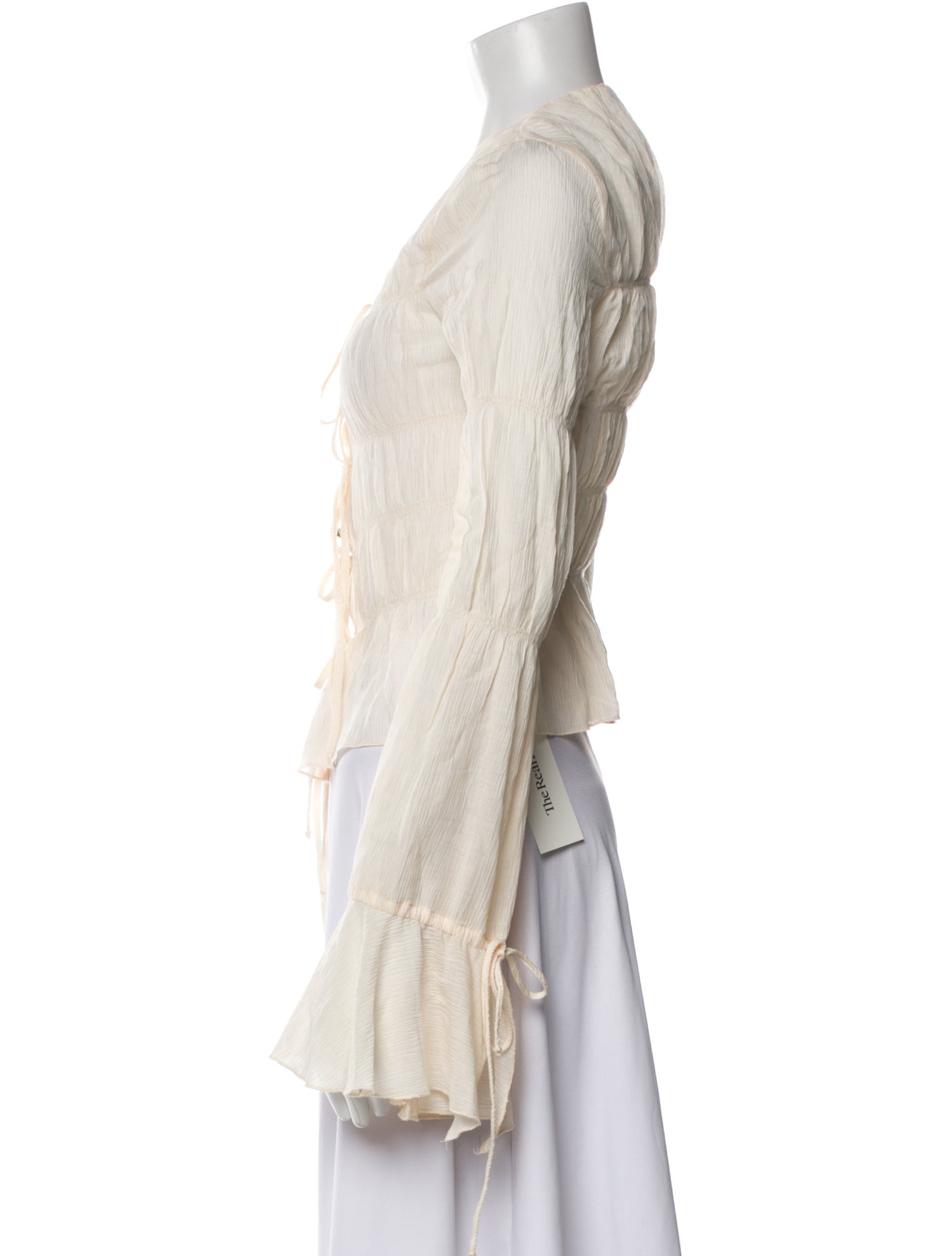 Blumarine V-Neck Long Sleeve Blouse