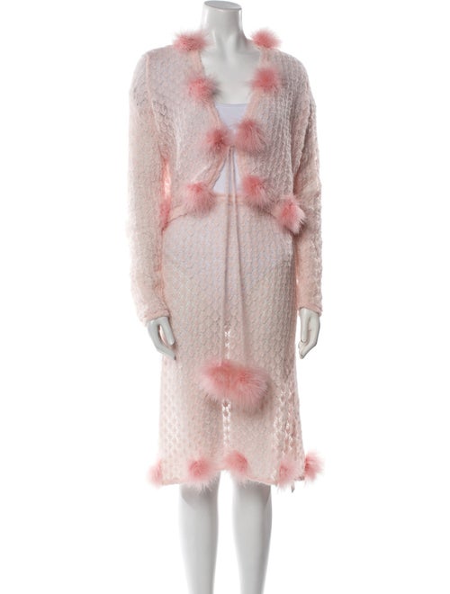 Blumarine Feather Trim Skirt Set