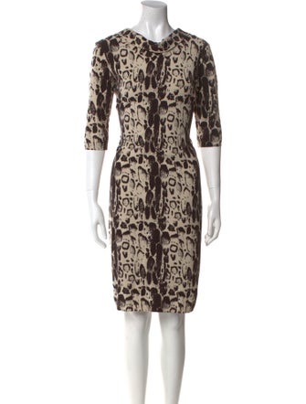 Blumarine Animal Print Knee-Length Dress
