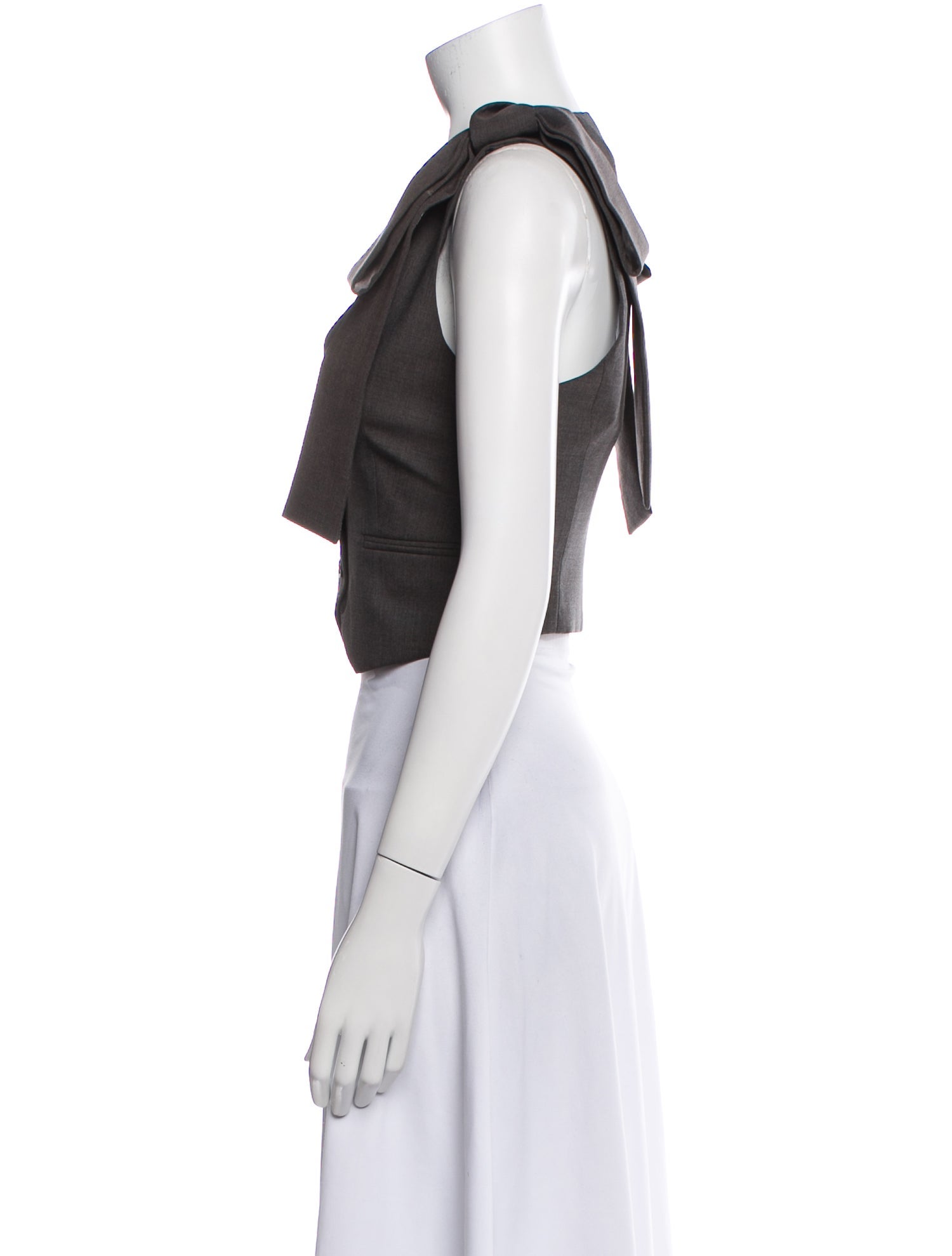 Blumarine Virgin Wool V-Neck Crop Top w/ Tags