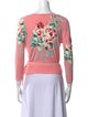 Blumarine Floral Print V-Neck Crop Top