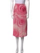 Blumarine Floral Print Midi Length Skirt