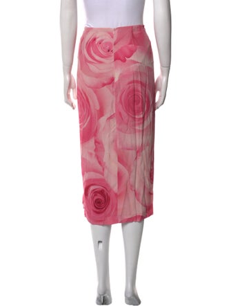 Blumarine Floral Print Midi Length Skirt