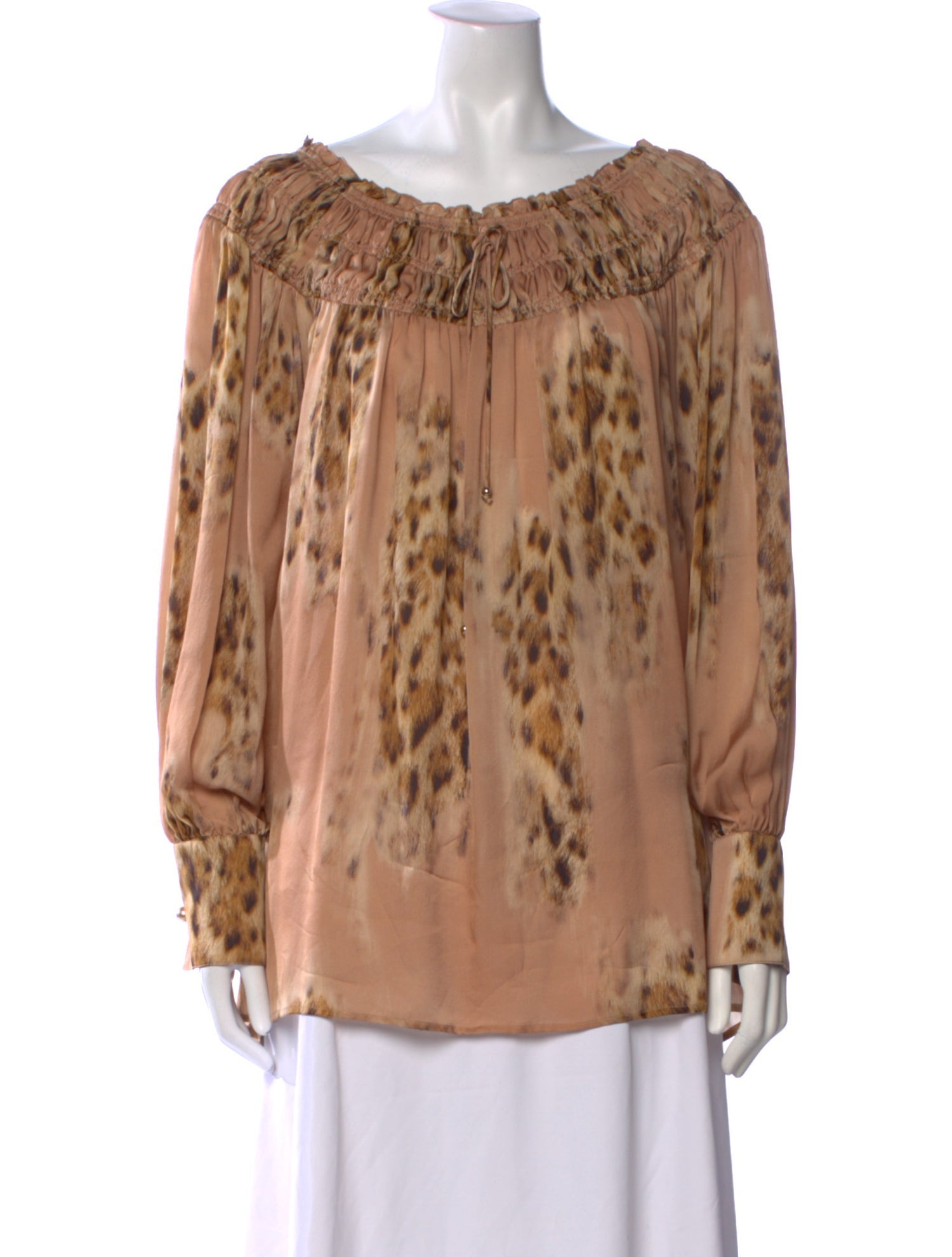 Blumarine Silk Scoop Neck Blouse