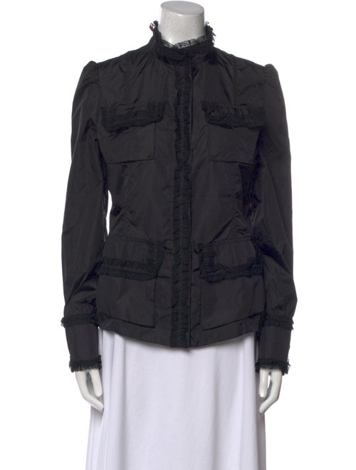 Blumarine Mock Neck Long Sleeve Blouse