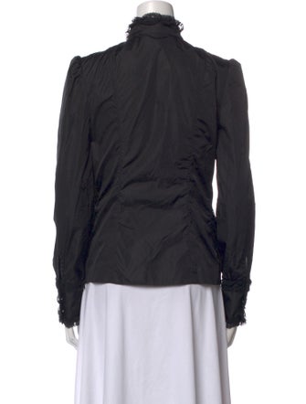 Blumarine Mock Neck Long Sleeve Blouse