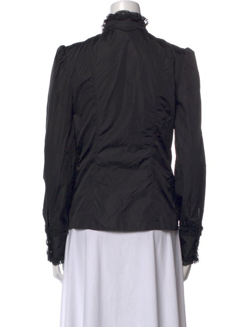 Blumarine Mock Neck Long Sleeve Blouse