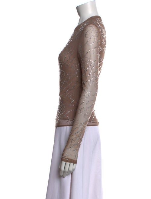 Blumarine Crew Neck Long Sleeve Top