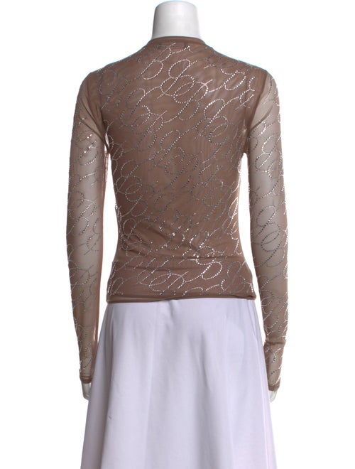 Blumarine Crew Neck Long Sleeve Top