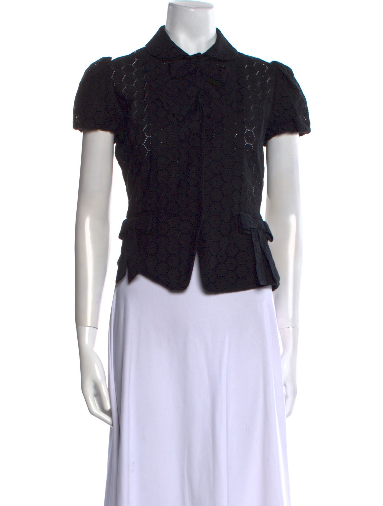 Blumarine Short Sleeve Button-Up Top