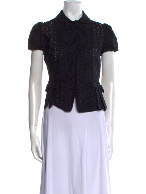 Blumarine Short Sleeve Button-Up Top