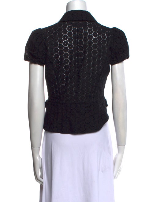 Blumarine Short Sleeve Button-Up Top