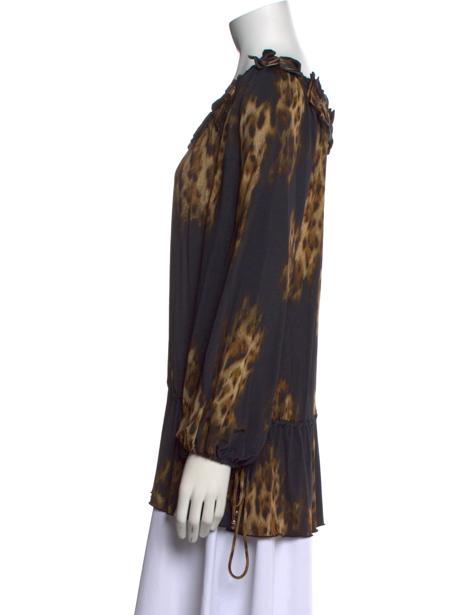 Blumarine Silk Animal Print Blouse