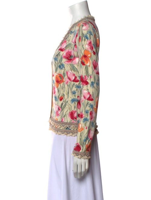 Blumarine Floral Print V-Neck Sweater
