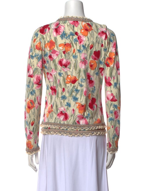 Blumarine Floral Print V-Neck Sweater