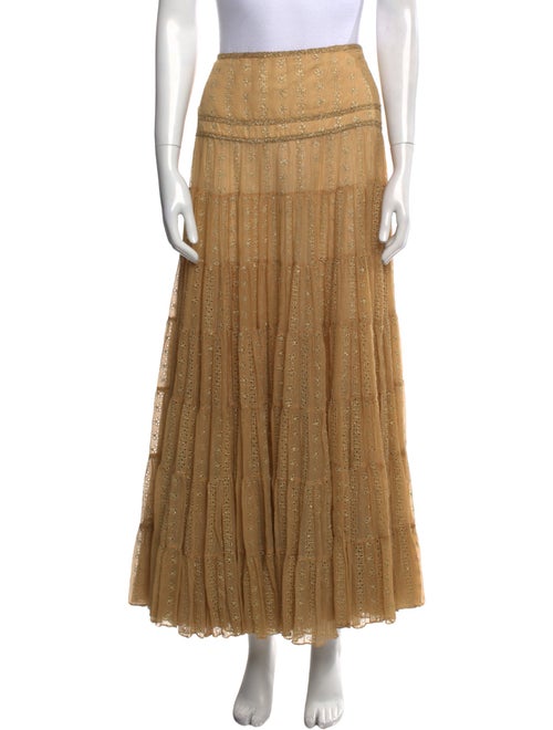 Blumarine Silk Midi Length Skirt