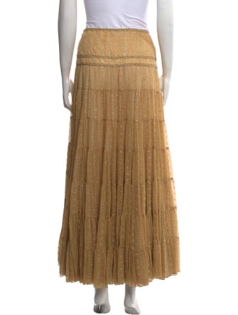 Blumarine Silk Midi Length Skirt