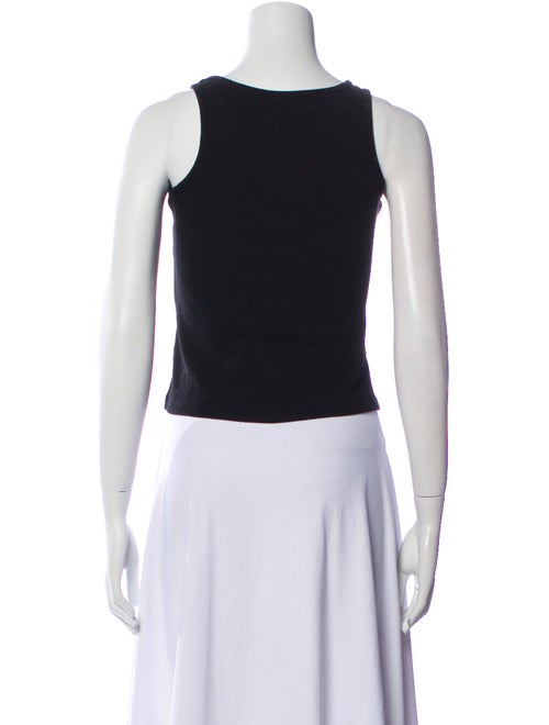 Blumarine Graphic Print Scoop Neck Crop Top