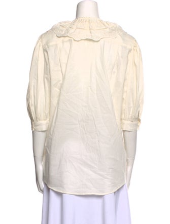 Blumarine Crew Neck Three-Quarter Sleeve Blouse