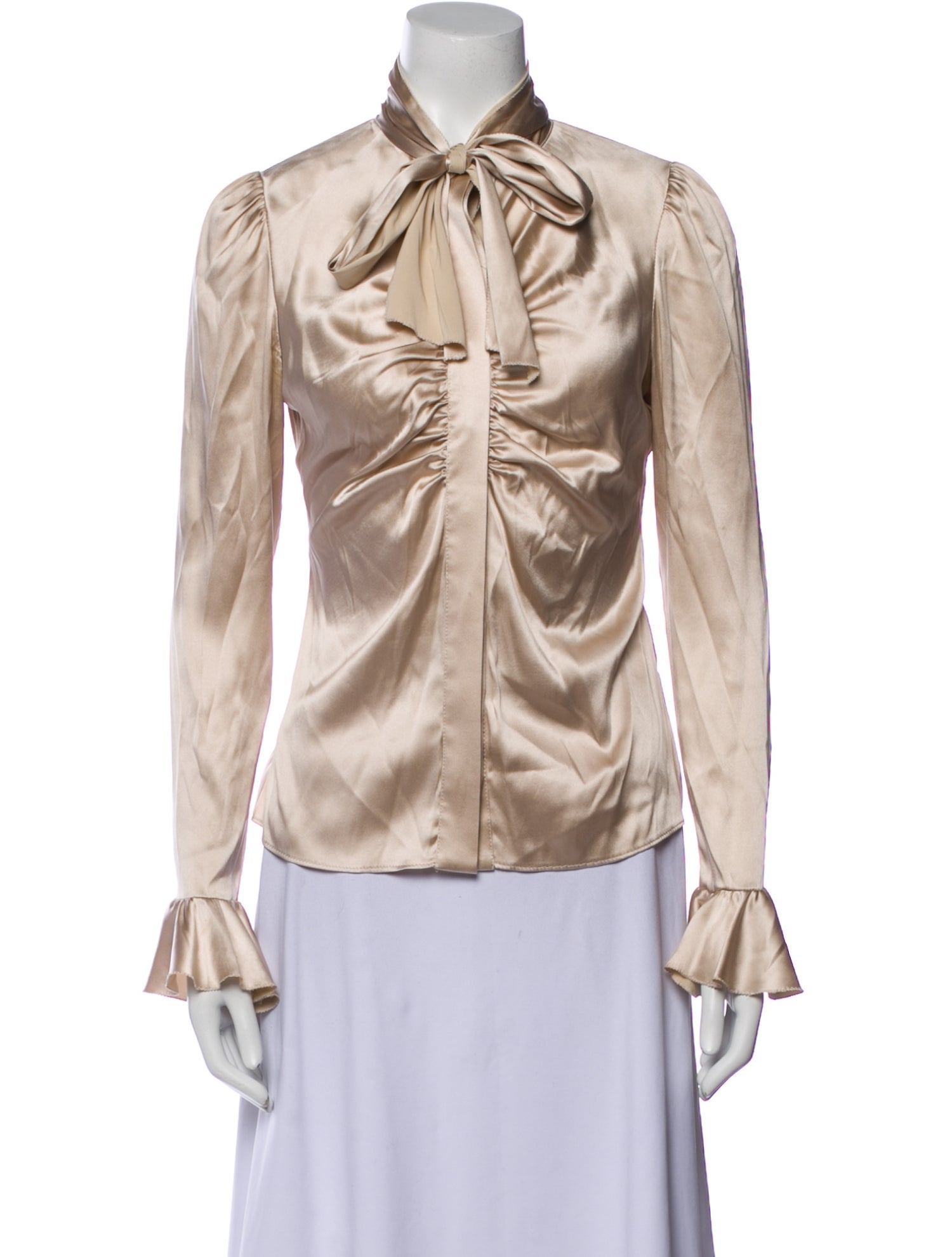 Blumarine Silk Mock Neck Blouse