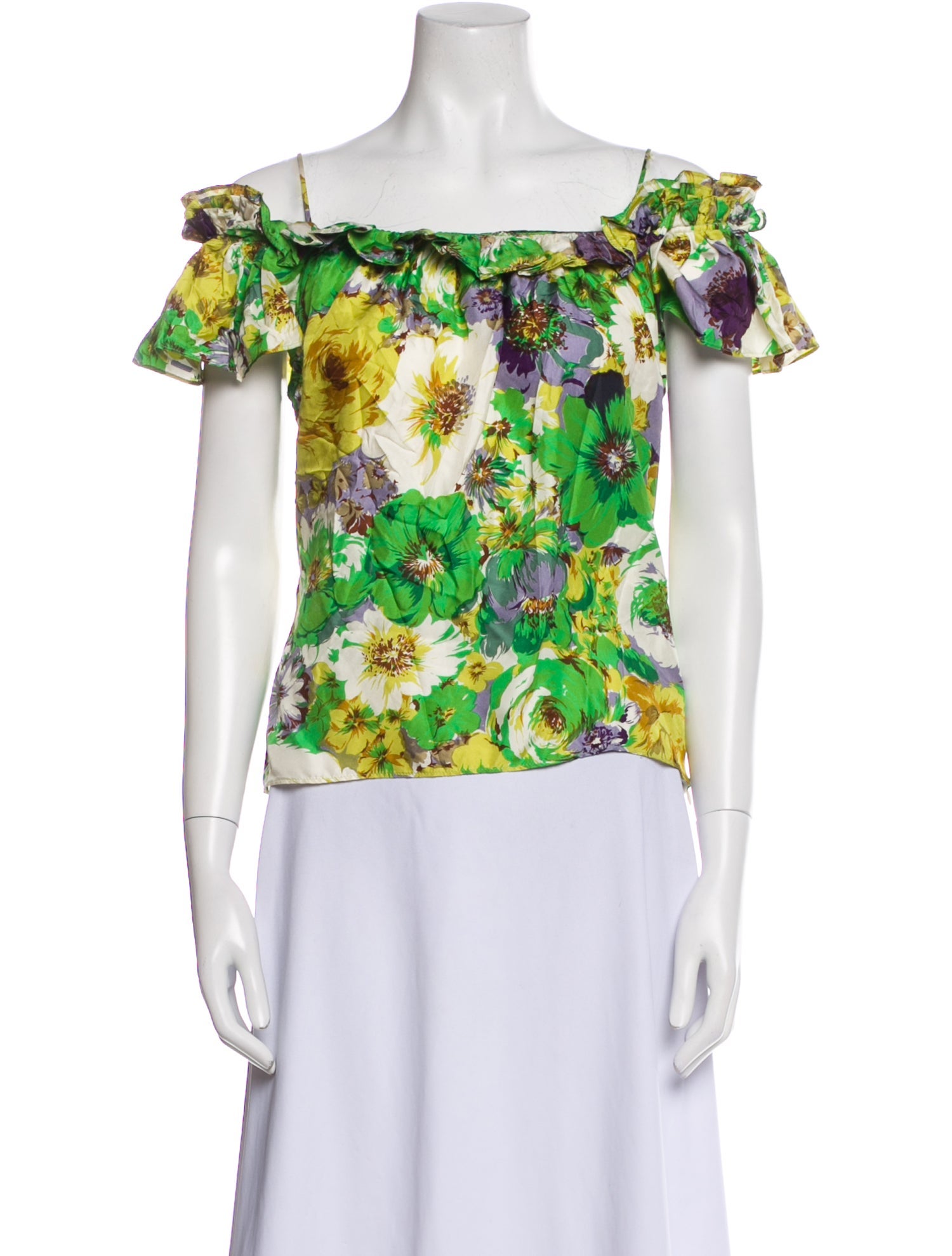Blumarine Silk Floral Print Blouse