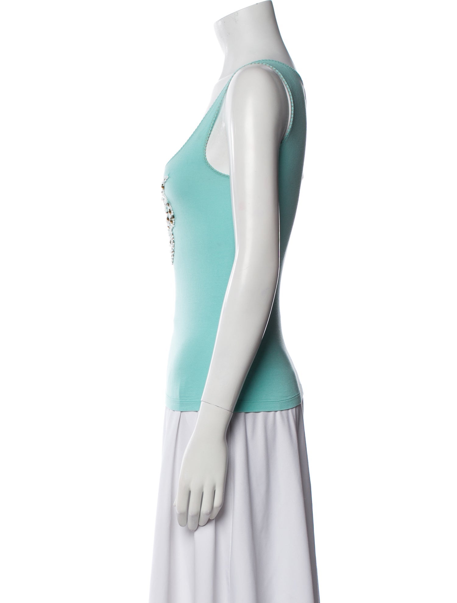 Blumarine Graphic Print Scoop Neck Top