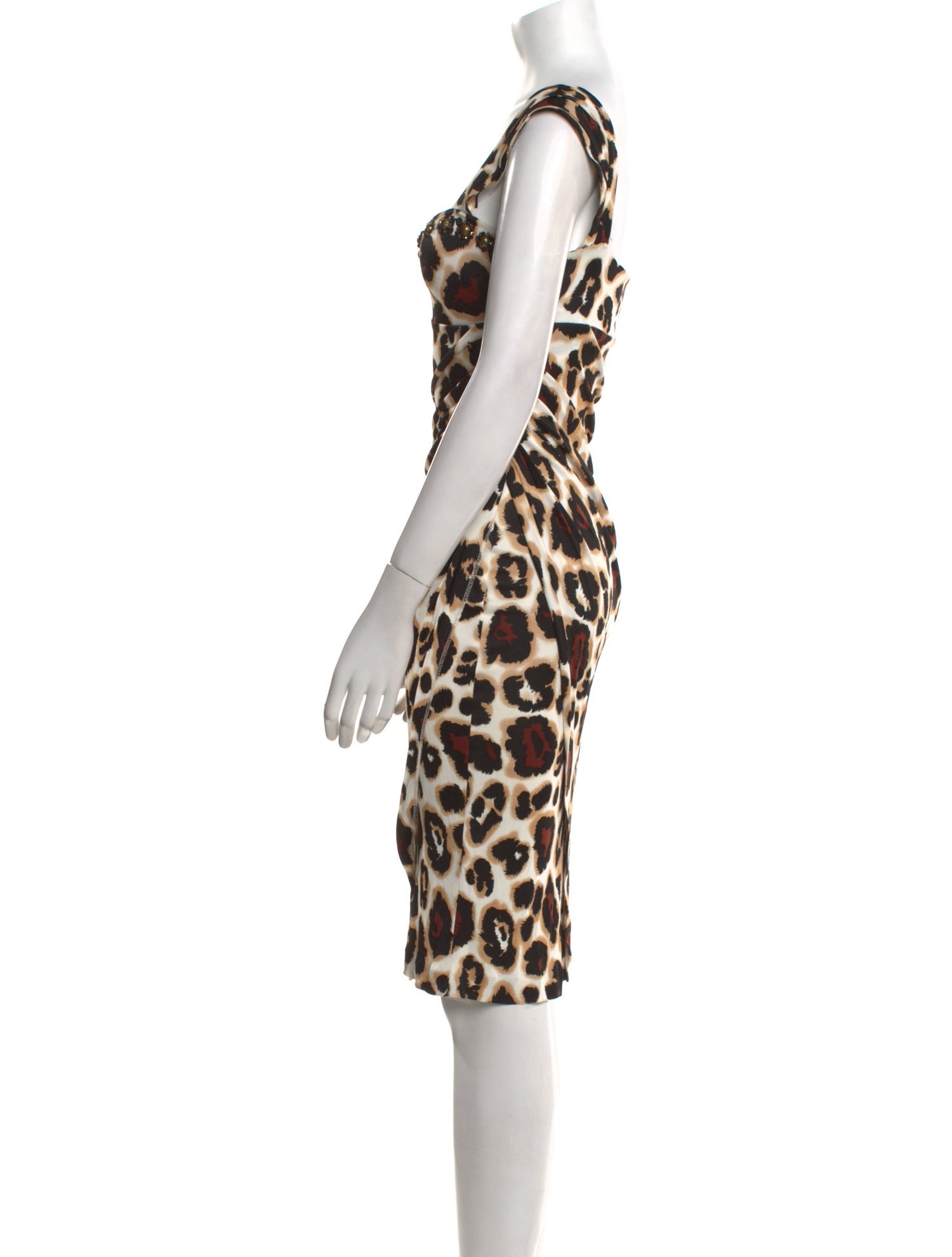 Blumarine Animal Print Midi Length Dress