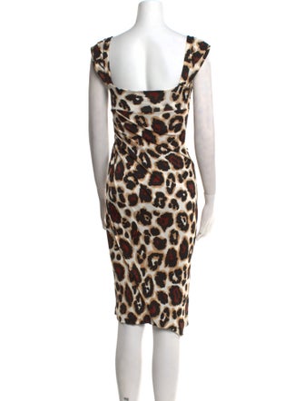 Blumarine Animal Print Midi Length Dress
