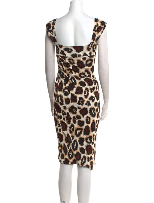 Blumarine Animal Print Midi Length Dress